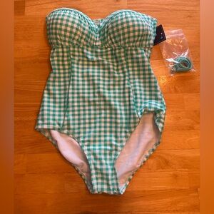 Lauren James Gingham One-Piece Swimsuit – Size S – NWT